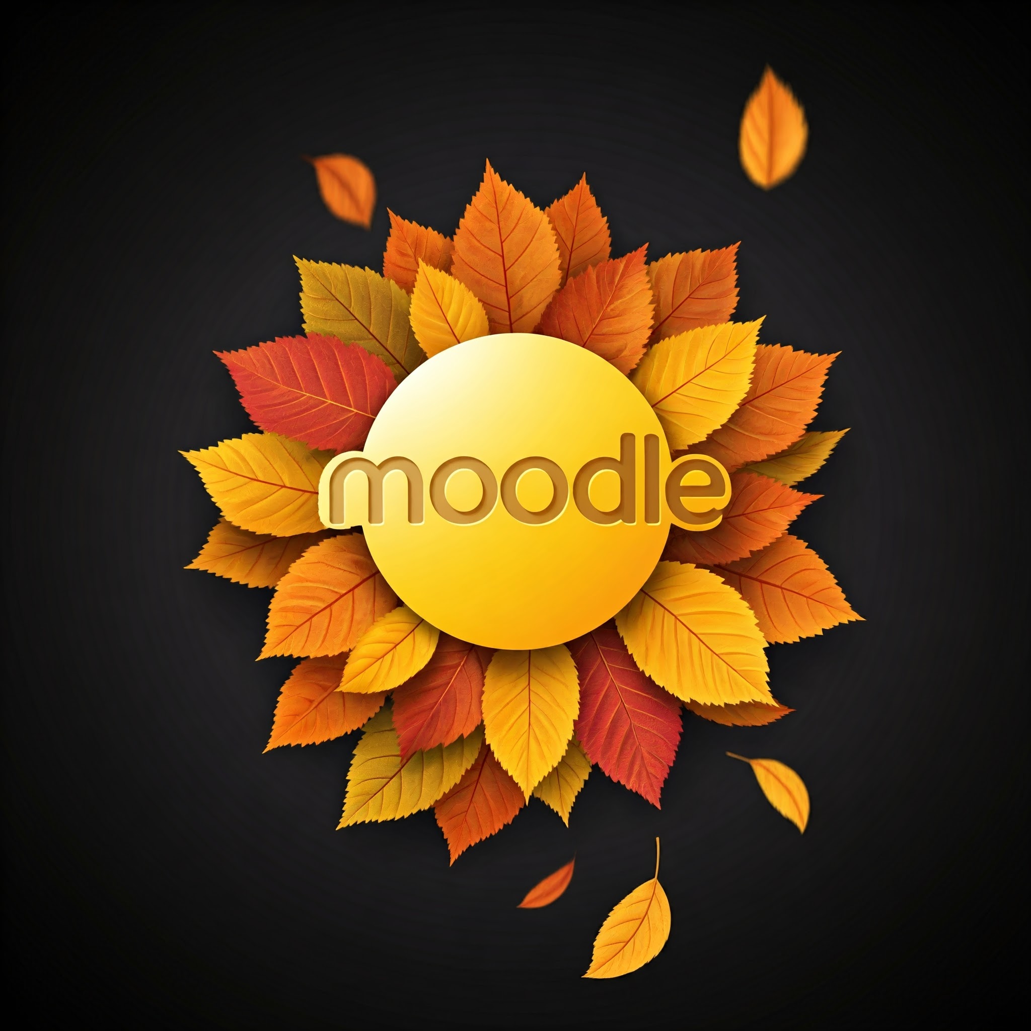 "Moodle" im Herbst mit Laub