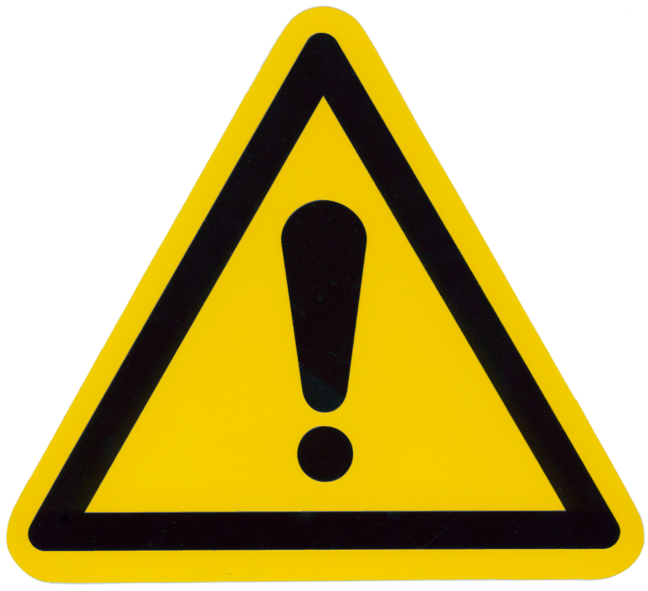 gelbes Achtung-Schild